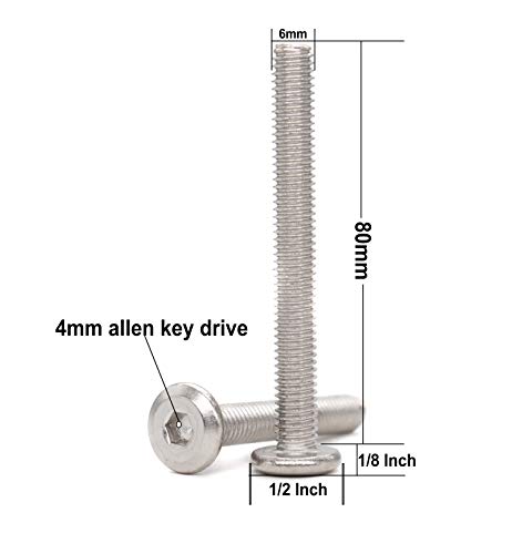 10pcs M6 x 85mm Rivet Countersunk Socket Cap Allen Bolts Rivet Screws Furniture Connecting Bolts 304 Stainless Steel - size: 10pcs M6 x 85mm