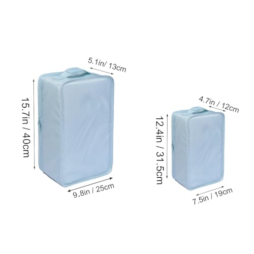 Travel Shoe Bags, Foldable Waterproof Shoe Pouches Organizer-Double Layer (2+2 Blue Shoebags) - color: Blue, size: 2+2 Packs