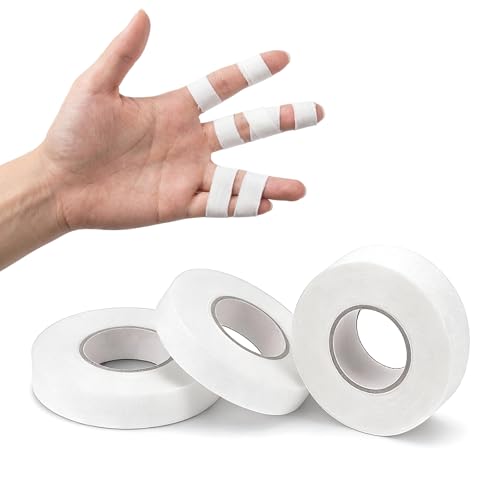YINTTIAN Finger Tape 0.5in × 32ft Athletic Tape for Fingers No Residue | White Finger Sports Tape for BJJ, Rock Climbing, Weightlifting, Football, Basketball, Volleyball, Pack of 3