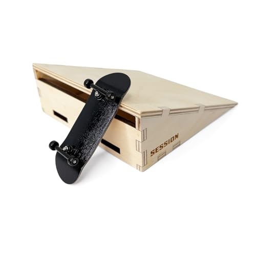 Teak Tuning x Session Wooden Fingerboard Ramp Kicker - 6 x 5.75 x 1.25 inches, Fingerboard Obstacle with Smooth Surface, Handmade in Rochester NY