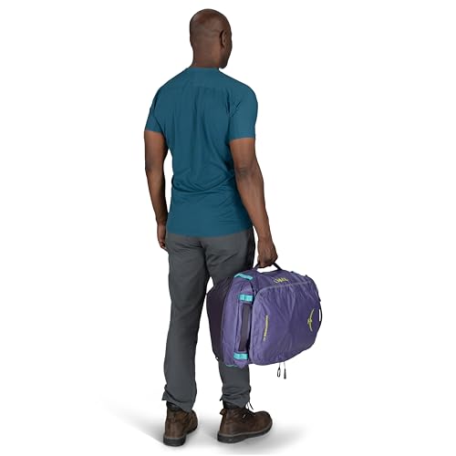 Osprey Transporter Lightweight Travel Duffel Bag - Extra Large Water Resistant Durable Gear Bag for Men and Women - color: Blue Flame/Nocturnal Blue, style: 40l