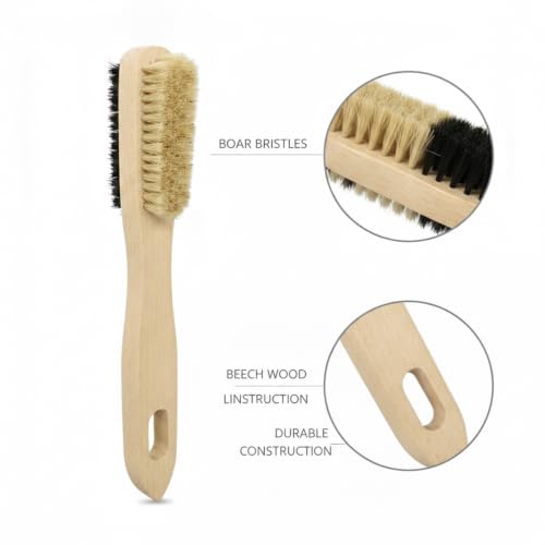 Climbing Hold Cleaning Brush with Stiff Boar Bristles and Beech Wood Handle