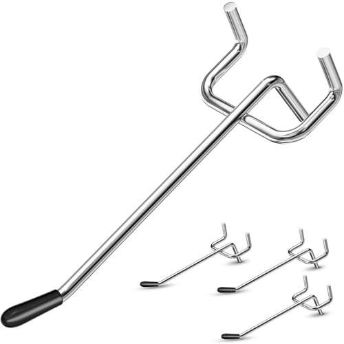 Pegboard Hooks, 25 Pack 4 inch Peg Board Organizer Accessories for Hanging Fit 1/8" Metal Peg Board Hooks for Garage, Workshop, Office, Craft Storage, Kitchen