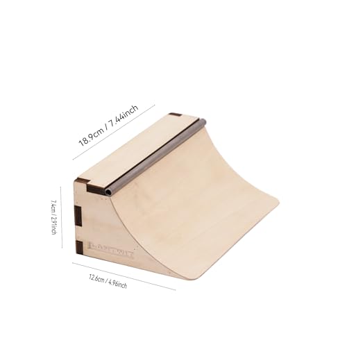 Fingerboard Ramp – Portable Quarter-Pipe, Handmade Wooden Ramp for Fingerboard Tricks and Layouts, Fits 96mm Fingerboards