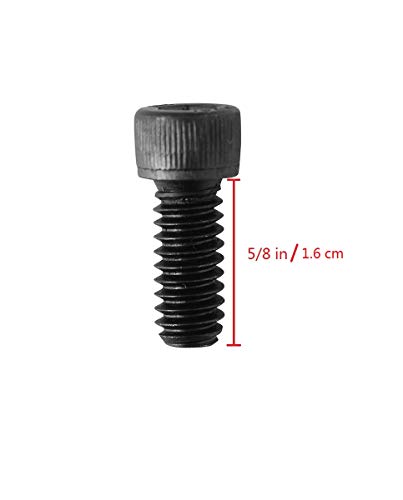 Socket Head Cap Screw, 1/4-20 x 5/8", Alloy Steel, Black Oxide, Hex Socket Coarse Thread, 1/4 inch Hexagonal Allen Bolt, Length: 5/8 inch, Full Thread (Quantity: 20) - size: 5/8