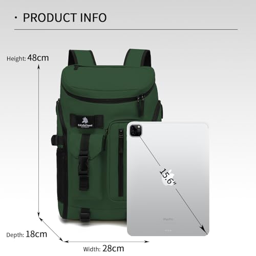 tennis mountain climbing travel backpack, independent shoe compartment for sports and fitness, waterproof 15.6-inch computer bag - color: Forest green