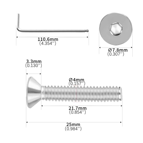 #8-32x1 Flat Head Socket Cap Screws Bolts 30pcs HS/JXLS-03 | 304 Stainless Steel, UNC Coarse Full Thread, Equipped with Phillips Bit, for DIY, for Repair, Install Furniture Screws - size: #8-32x1"