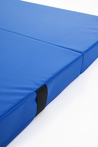 We Sell Mats Bifolding Gymnastics Crash Landing Mat Pad, Safety for Tumbling, Back Handspring Training and Cheerleading - color: Blue, size: 4 ft x 4 ft x 4 Inch