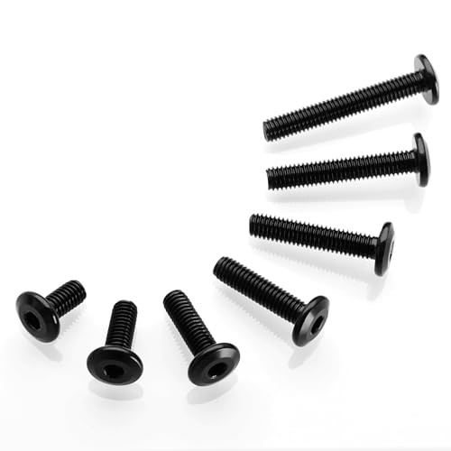 Mywish M5 x 25mm 20Pcs Flat Head Hex Socket Cap Screws Bolts, 304 Stainless Steel Furniture Bolts Full Thread & Hex Spanner, Black Zinc - color: Black-M5, size: 25mm