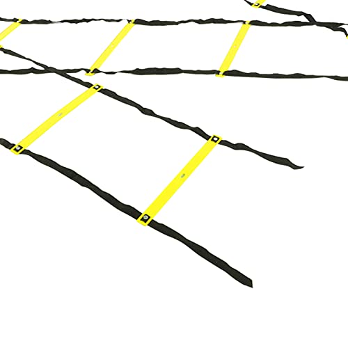 banapoy 7M Agility Ladder, 14 Rung Fixed Distance Speed Training Equipment with Angle Marks for Soccer Football Fitness Coaches and Athletes - color: Yellow