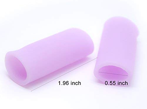 Povihome Finger Cots Protectors - Moisturizing Thumb and Finger Covers - Thickend Version - Elastic Cracked Silicone Finger Sleeves to Protect Cracked, Peel Finger and Other Finger Pain (Lavender, 10PCS) - color: Lavender, size: Medium (10PCS)