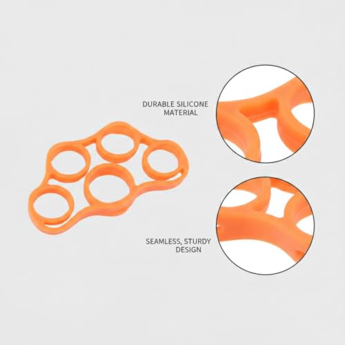Premium Silicone Finger Resistance Band for Hand Exercise and Grip Practice - color: Orange