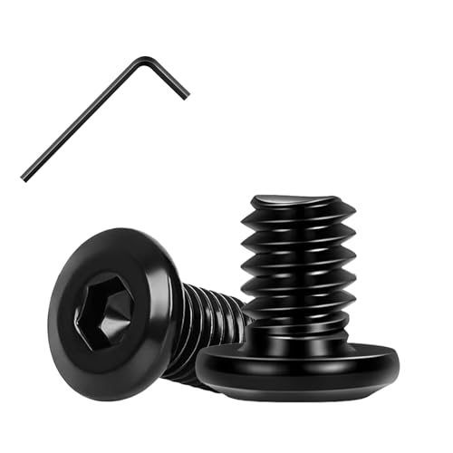 Matuja 1/4-20 x 3/8" Flat Head Hex Socket Bolts Screws,304 Stainless Steel,Black Oxide Finish,Fully Threaded Bright Furniture with Hex Key(20 Pcs) - size: 1/4-20 x 3/8"