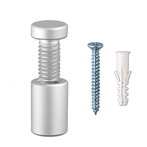 Sign Standoffs, Solid Aluminum 3/4"x 1"Sign Standoffs Screws, Sign Standoffs Mounting Hardware for Glass, Acrylic Panel,Pack of 4 - color: Silver, size: 3/4"x1" 4 Pack