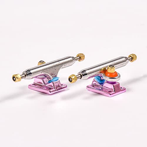 Fingerboard Trucks with Upgraded Urethane Bushings and Pivot Cup,34mm 32mm Width,Normal Kingpin (Pink, 32mm) - color: Pink, size: 32mm