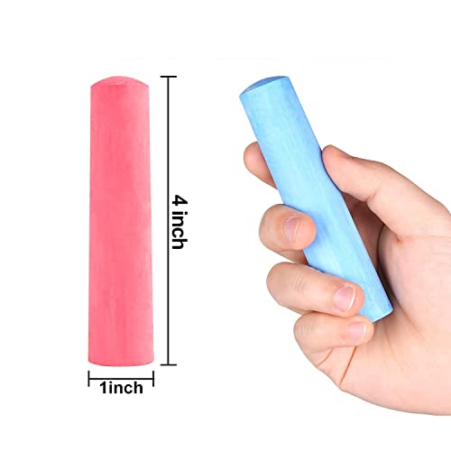 Keebor Washable Jumbo Sidewalk Chalk, 54 Pcs, 8 Colors | Outdoor Chalk for Sidewalk, Playground, Chalkboard & Blackboard Painting