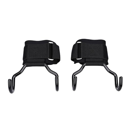 LiebeWH Weightlifting Wrist Strap Hooks with Non Slip Rubber Grip, Adjustable 330lbs Heavy Duty Wrist Support for Gym, Powerlifting and Strength Training