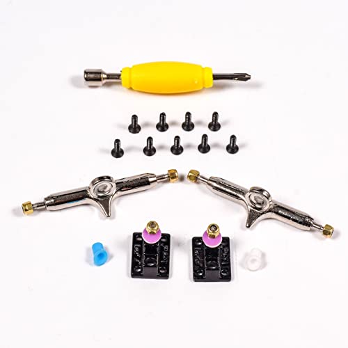 Fingerboard Trucks with Upgraded Urethane Bushings and Pivot Cup,34mm 32mm Width,Normal Kingpin (Black, 34mm) - color: Black, size: 34mm