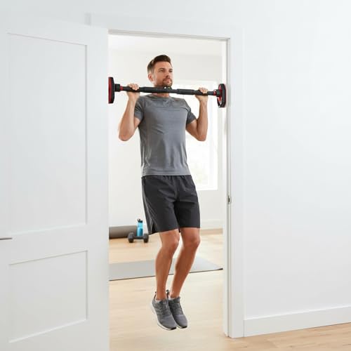 Adjustable Doorway Pull Up Bar for Home Gym - No Drilling Required, Portable Strength Training Bar with Comfortable Grip for Upper Body Workout - Fits Most Door Frames