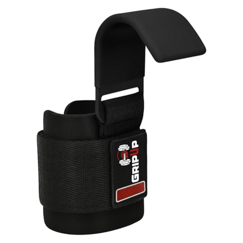 Weight Lifting Hooks – Heavy Duty Gym Straps for Deadlifts, Pull-Ups, Rows & Strength Training Secure Grip Support for Weightlifting, Powerlifting CrossFit Nylon & Neoprene Padding - color: Black