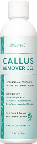 Ebanel Salon Grade Callus Remover for Feet with 20% Urea, Pedicure Gel Peel | with Salicylic Acid, Glycolic Acid, Epsom Salt, Heel Toe Foot Callus and Dead Skin Remover Gel for Feet, Cracked Heel Repair - size: 8.5 Ounce (Pack of 1)