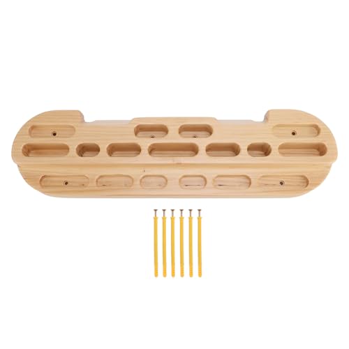 SUNGOOYUE Climbing Fingerboard, Wooden Hangboard with Varying Length and Depth Finger Holes for Rock Climbing Training, Portable Pull Up Bar Grip Strengthener for Enthusiasts