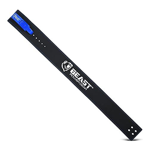 Beast Power Gear Weight Lifting Belt Lever Buckle 10MM 13MM Thick & 4 Inches Free Strap Weightlifting, Powerlifting, Deadlifts, Squats Men Women - color: Black/Blue, size: X-Large