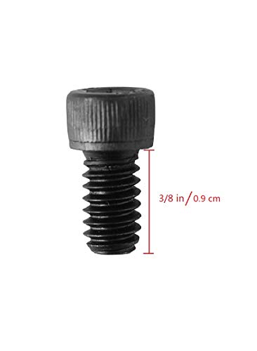 Socket Head Cap Screw, 1/4-20 x 3/8", Alloy Steel, Black Oxide, Hex Socket Coarse Thread, 1/4 inch Hexagonal Allen Bolt, Length: 3/8 inch, Full Thread (Quantity: 20) - size: 3/8