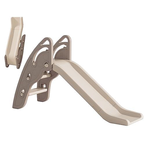 Toddler Slide Large Play Climber Slide PlaySet with Extra Long Slipping Slope Indoor Slide Kids Slide Toddler Playground Toddler Slide Outdoor Toys for Toddlers (Brown) - color: Brown