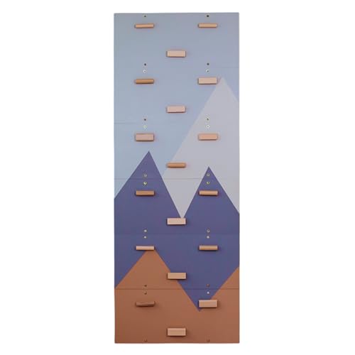 Wood And Hearts Indoor Rock Climbing Wall for Kids – 6 Wooden Climbing Panels with Repositionable Climbing Holds, Montessori Sensory Play Equipment for Kids Playroom (Climbing Module 2) - size: Climbing Module 2