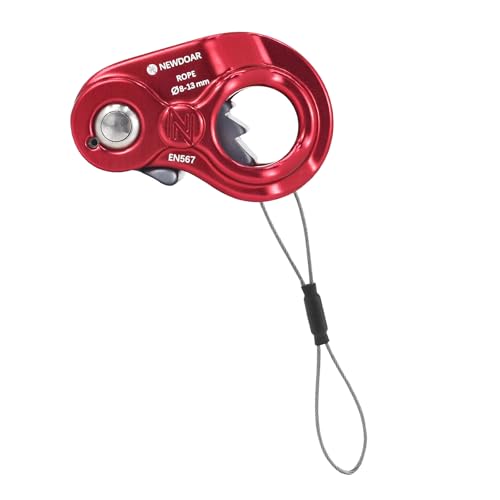 NewDoar Rope Ascender Lightweight Rope Clamp Ascender Riser Adjuster Fits 8-13mm Rope Self-Locking Grip for Rock Climbing,Hunting,Protection Rescue,Rappelling,Arborist,Gear Equipment - color: Red