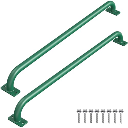 SELEWARE 42" Green Playground Ladder Handle Metal Playset Handles Grab Bars | 500LB 2Pcs Heavy Duty Steel Kids Playground Handles for Indoor/Outdoor Ladder Handrail Swing Set Treehouse Rock Climbing Wall - color: D: 42"-2 Pcs-green