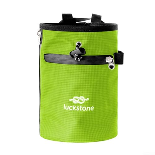 Climbing Chalk Bag, Anti-Leak Drawstring, 420D Oxford with Phone Pocket, for Rock Climbing Gym Weightlifting Bouldering(Red) - size: Red