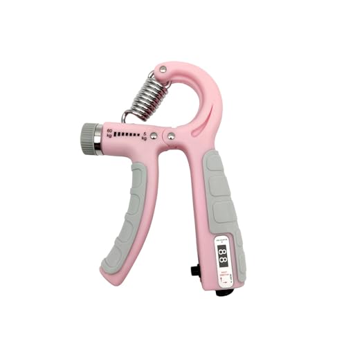 Adjustable Hand Grip Strengthener with Mechanical Counter, 11-132 Lbs (5-60kg) for Forearm & Hand Training – 1 Pack - color: Pink Mechanical Counter