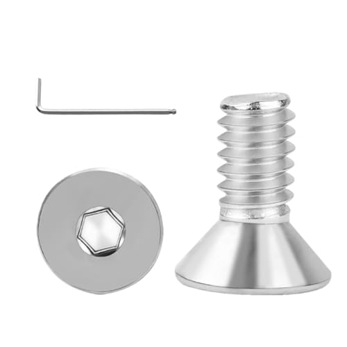 #8-32x3/8 Flat Head Socket Cap Screws Bolts 30pcs HS/JXLS-03 | 304 Stainless Steel, UNC Coarse Full Thread, Equipped with Phillips Bit, for DIY, for Repair, Install Furniture Screws - size: #8-32x3/8"