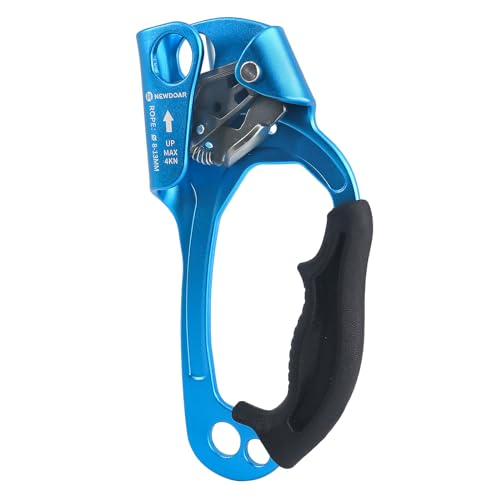 NewDoar UIAA & CE Certified Hand Ascender Rock Climbing Tree Arborist Rappelling Gear Equipment Rope Clamp for 8~13MM Rope - color: Blue Pro-Right