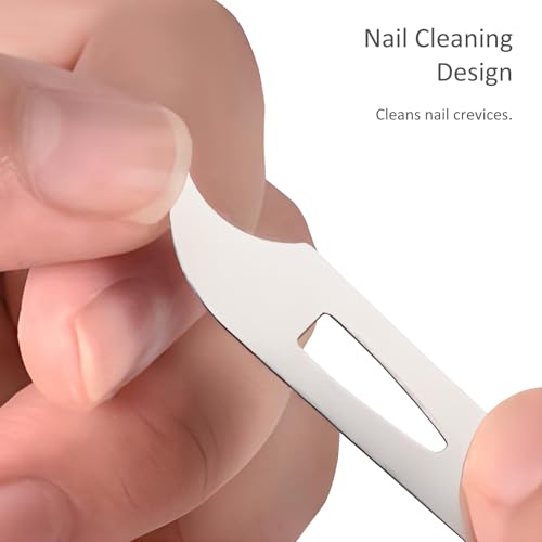 10-Pack Metal Nail Files for Natural Nails - Stainless Steel, Thin, Durable with Curved Sharp Pointed Tip, Double-Sided Manicure and Pedicure Tools