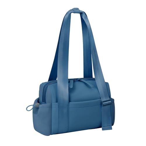 Mini Gym Bag for Women Girls Small Gym Tote Bag with Wet Compartment Waterproof Travel Duffle Bag Cute Workout Sport Bag - color: Dark Cyan-12in