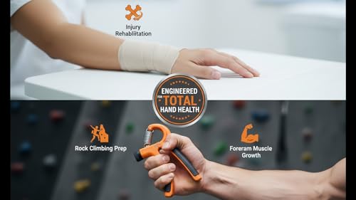 Adjustable Hand Grip Strengthener 11-132 lbs (5-60kg) – Forearm Grip Trainer for Muscle Building, Finger Exerciser for Injury Recovery, Rock Climbing, Gym Workout, Physical Therapy Training Equipment