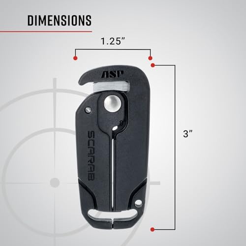 ASP Scarab Cutter for Tri-Fold Restraints, Clippers for Safe Removal of Disposable Cuffs, Compact Safety Blade for Removing Bands and Medical Bracelets - style: Scarab Trifold Cutter