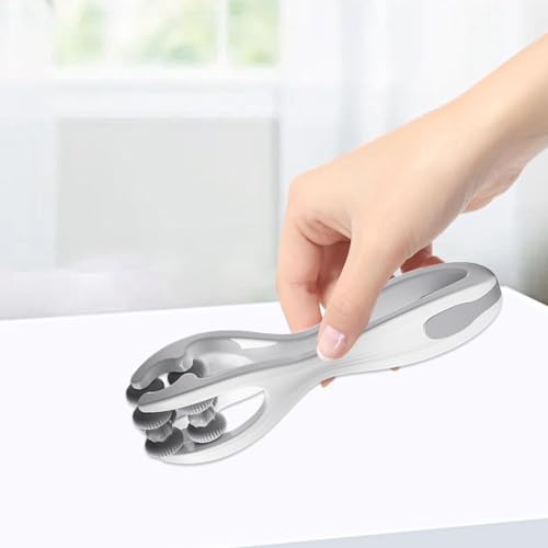 Finger Massager Roller Points Office Massager Double Roller PP Silicone Functional Relief Suitable for Gift Giving Outdoor Occasions, Gray - color: Gray