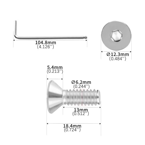 1/4-20x3/4 Flat Head Socket Cap Screws Bolts 30pcs HS/JXLS-03 | 304 Stainless Steel, UNC Coarse Full Thread, Equipped with Phillips Bit, for DIY, for Repair, Install Furniture Screws - size: 1/4-20x3/4"