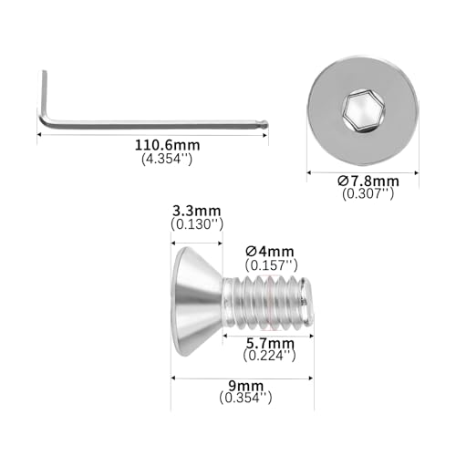#8-32x3/8 Flat Head Socket Cap Screws Bolts 30pcs HS/JXLS-03 | 304 Stainless Steel, UNC Coarse Full Thread, Equipped with Phillips Bit, for DIY, for Repair, Install Furniture Screws - size: #8-32x3/8"