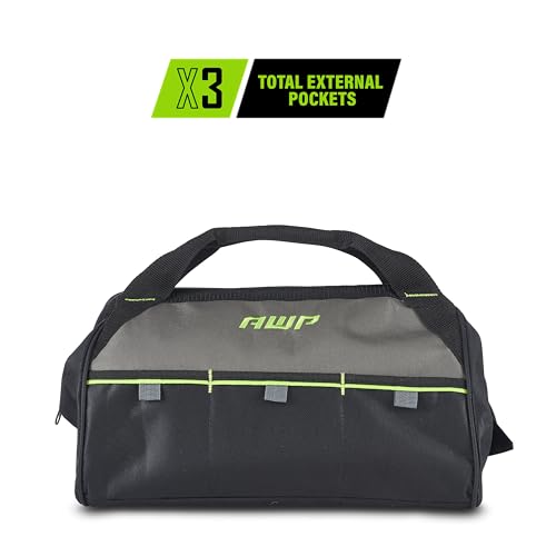 AWP Tool Bags, Premium Tool Bag, Black, Durable Tool Tote, for Professionals and Contractors - size: 15 Inch, style: Tool Bag