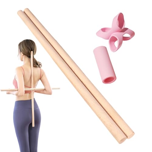 Yoga Stick - 2 Pieces Pilates Workout Bar,Stretch Mobility Pole for Runners Beginners Professionals Home Office Gym Studio Living Room - size: 80cm