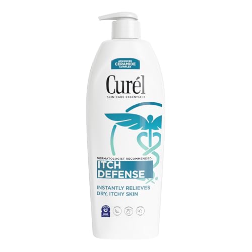 Curel Itch Defense Calming Body Lotion, Moisturizer for Dry, Itchy Skin, Body and Hand Lotion, with Advanced Ceramide Complex, Pro-Vitamin B5, Shea Butter, 20 Oz | Soothes Itchy Skin, Prevents Eczema Flare-Ups, Ceramide Moisturizer, Fragrance-Free, Dermat