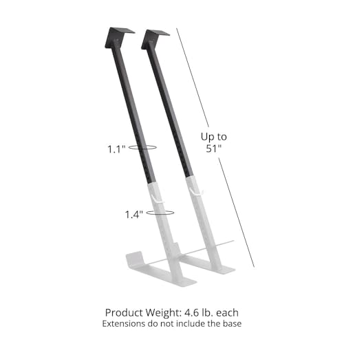 Titan Fitness Eccentric Hooks, Fully Adjustable 20" - 35" Steel Hook Barbell Attachment, Overload Lifting for Explosiveness, Fits Olympic-Sized Weight Plates, Weight Releasers - style: Hook Extensions