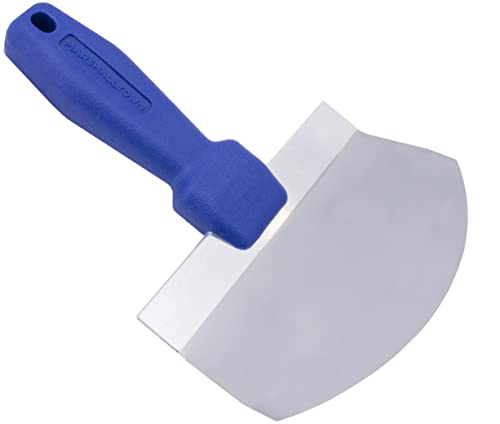 Marshalltown Bucket Scoop, Stainless Steel Blade, Drywall and Plaster Tool | Contoured Stainless Steel Blade Scoops Drywall Mud and Scrapes Buckets Clean, Aluminum Backing, Plastic Handle, 4502SD