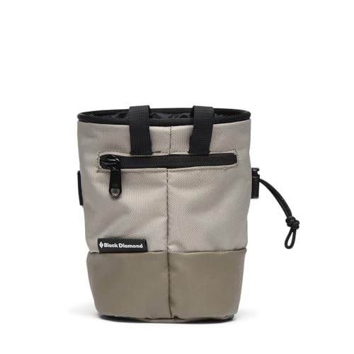 BLACK DIAMOND Mojo Zip Rock Climbing Chalk Bag, Adjustable Belt, Zip Pocket - color: Moonstone, size: Medium-Large