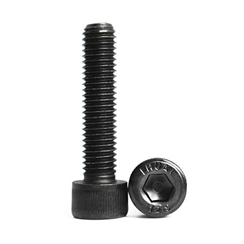 M5 x 55mm Socket Head Cap Screws Bolts 12.9 Grade Alloy Steel Metric Machine Hex Socket Screw, Black Oxide Finish, Fully Threaded, 25PCS - size: M5×55mm